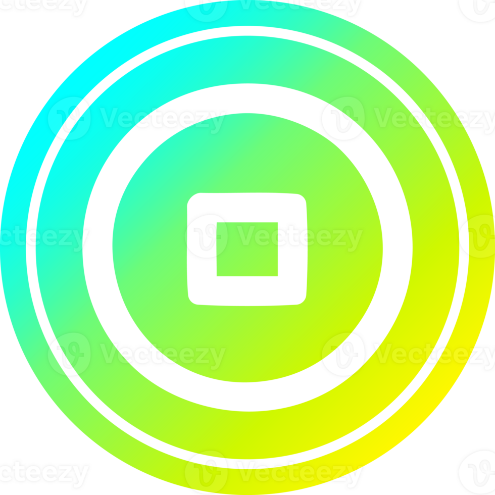 stop button circular icon with cool gradient finish png