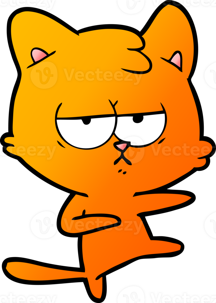 bored cartoon cat png