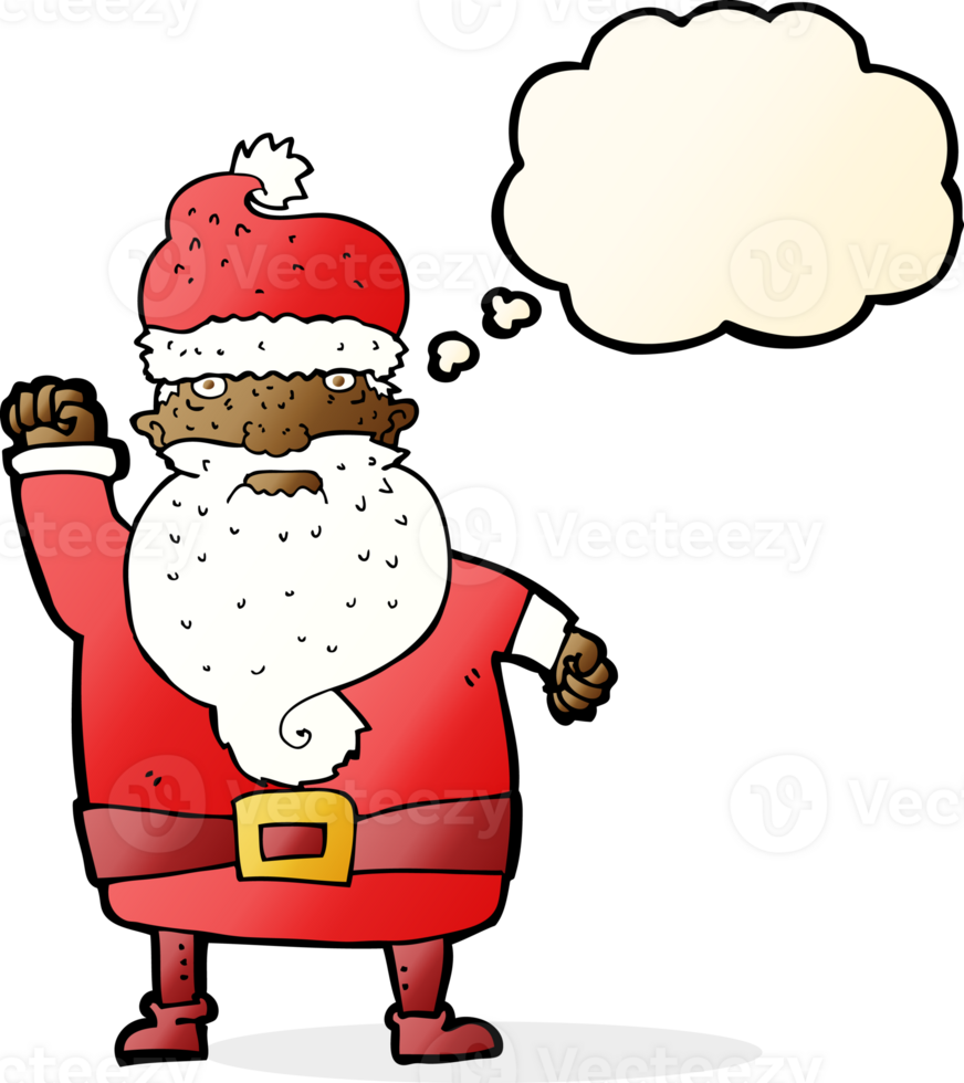 cartoon angry santa claus with thought bubble png