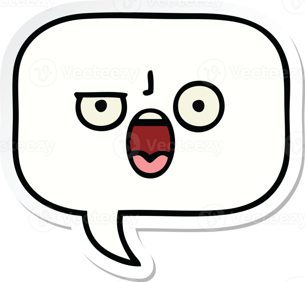 sticker of a cute cartoon speech bubble png