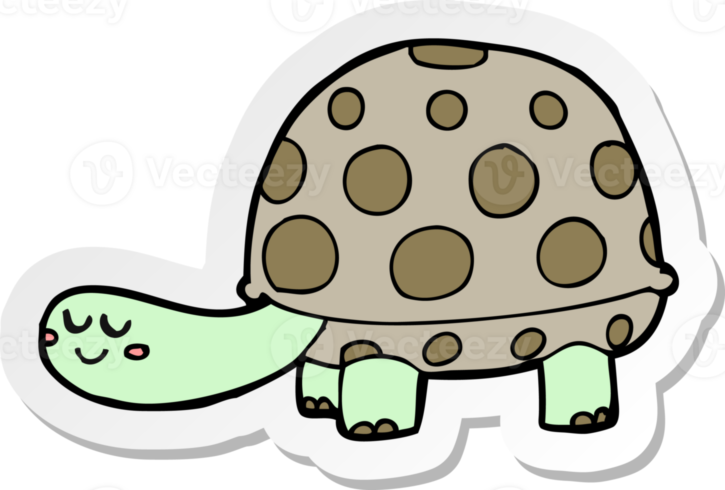 sticker of a cartoon tortoise png
