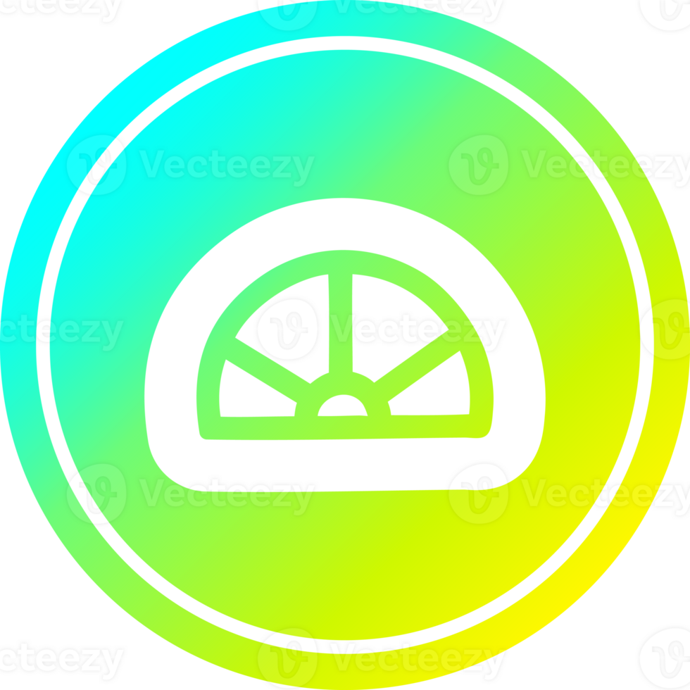 protractor math equipment circular icon with cool gradient finish png