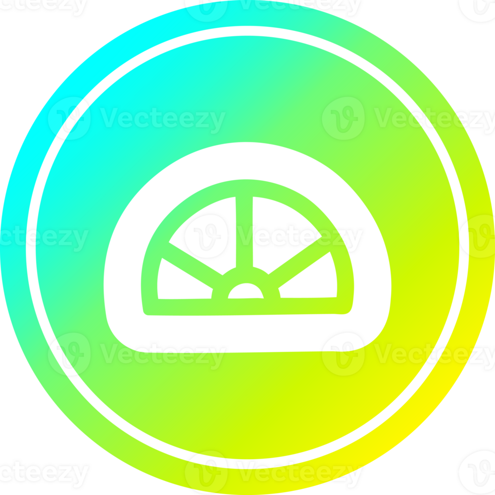 goniometro matematica attrezzatura circolare icona con freddo pendenza finire png