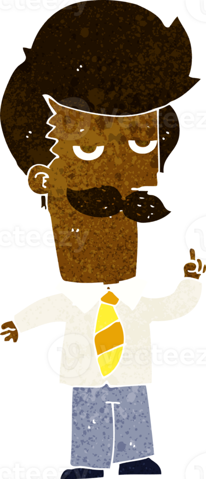 cartoon man with mustache explaining png