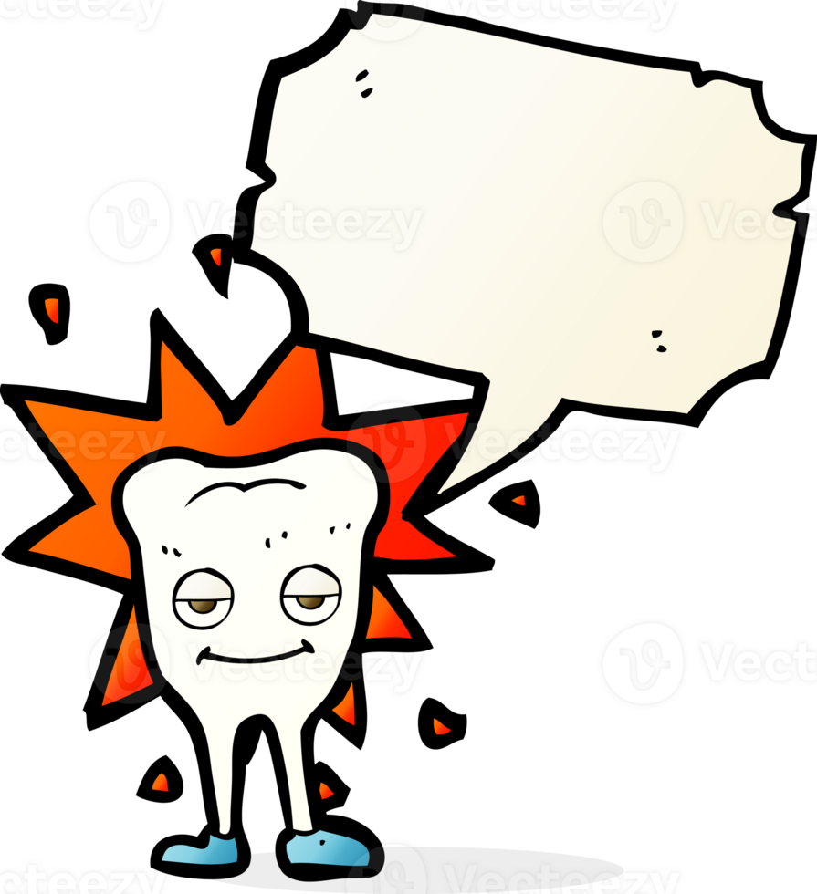 cartoon happy tooth with speech bubble png