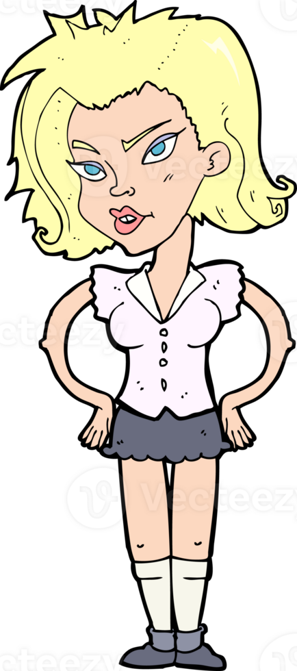 cartoon woman with hands on hips png
