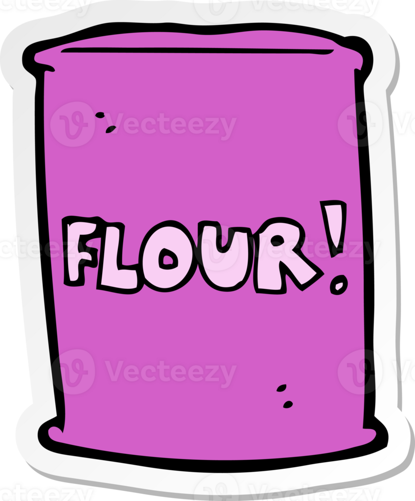 sticker of a cartoon bag of flour png
