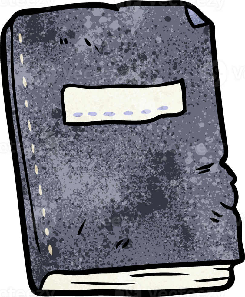 cartoon battered old notebook png