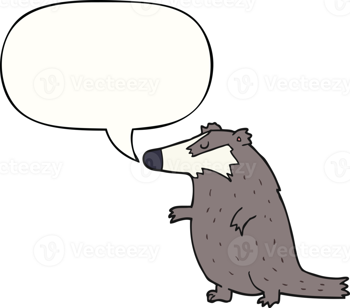 cartoon badger with speech bubble png