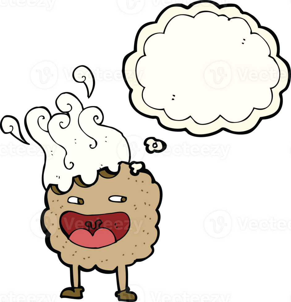 cookie cartoon character with thought bubble png
