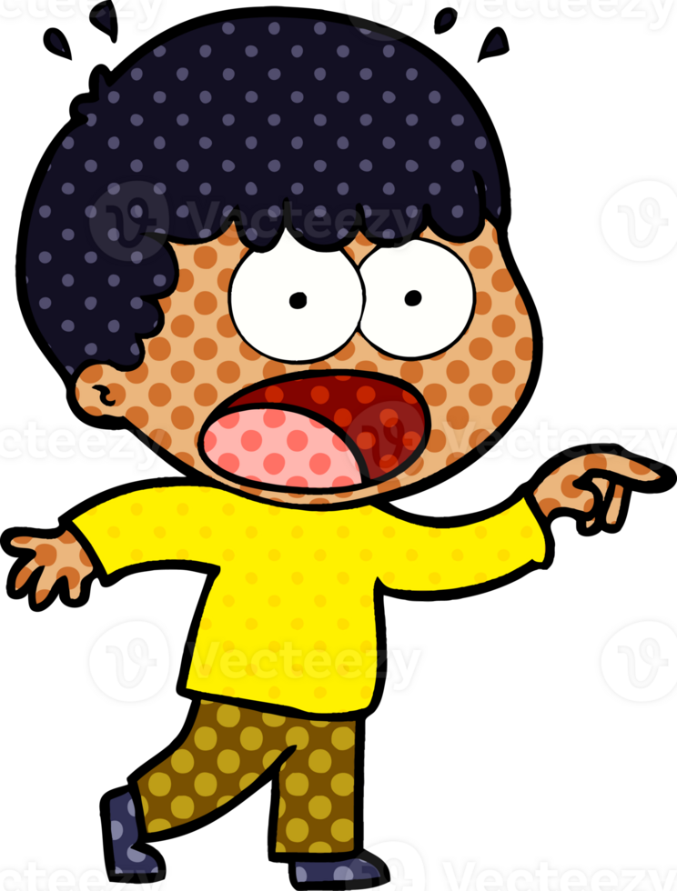 cartoon shocked man pointing png