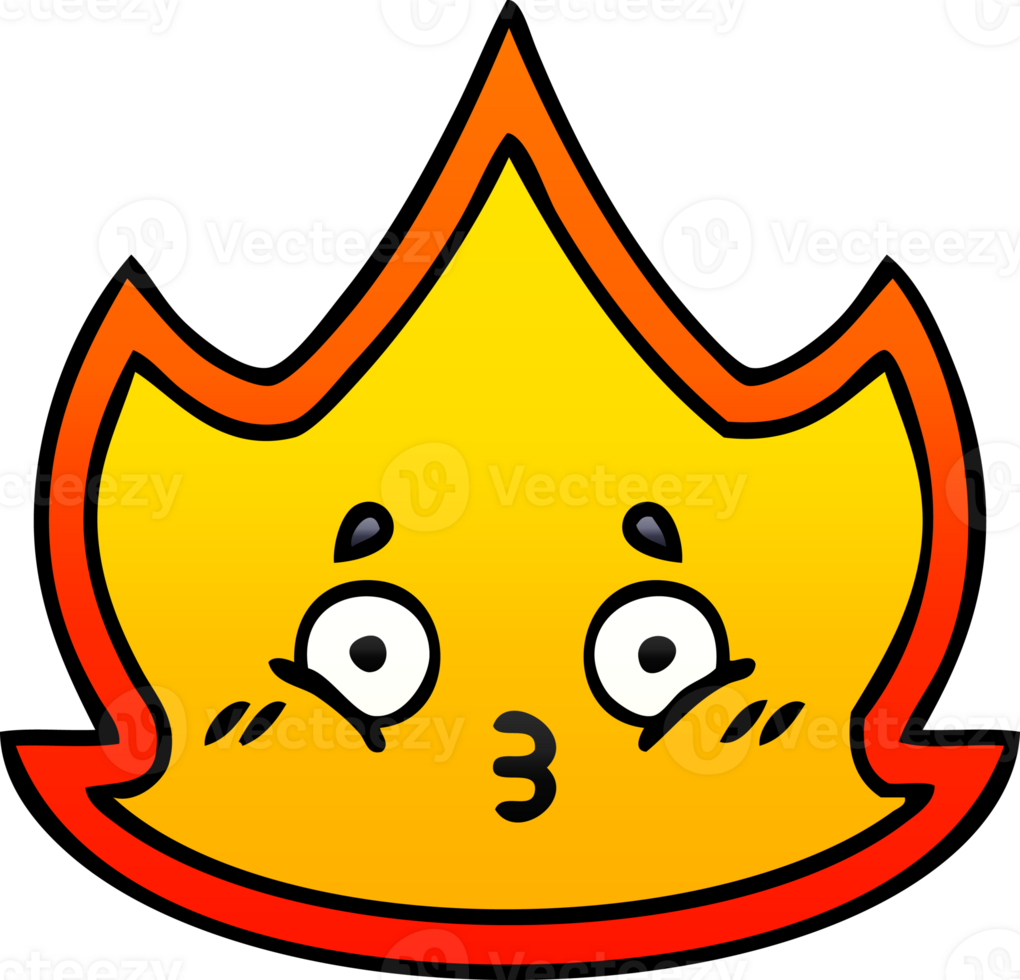 gradient shaded cartoon of a fire png