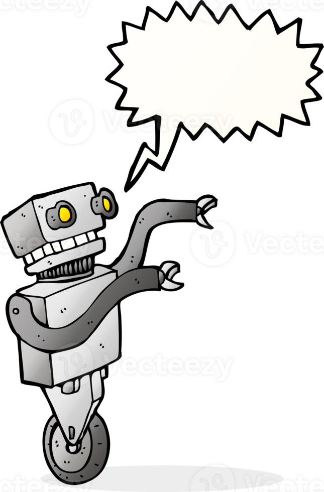 cartoon funny robot with speech bubble png