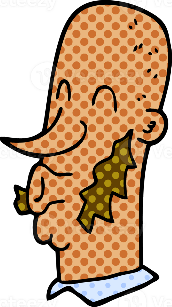cartoon doodle man with muttonchop facial hair png