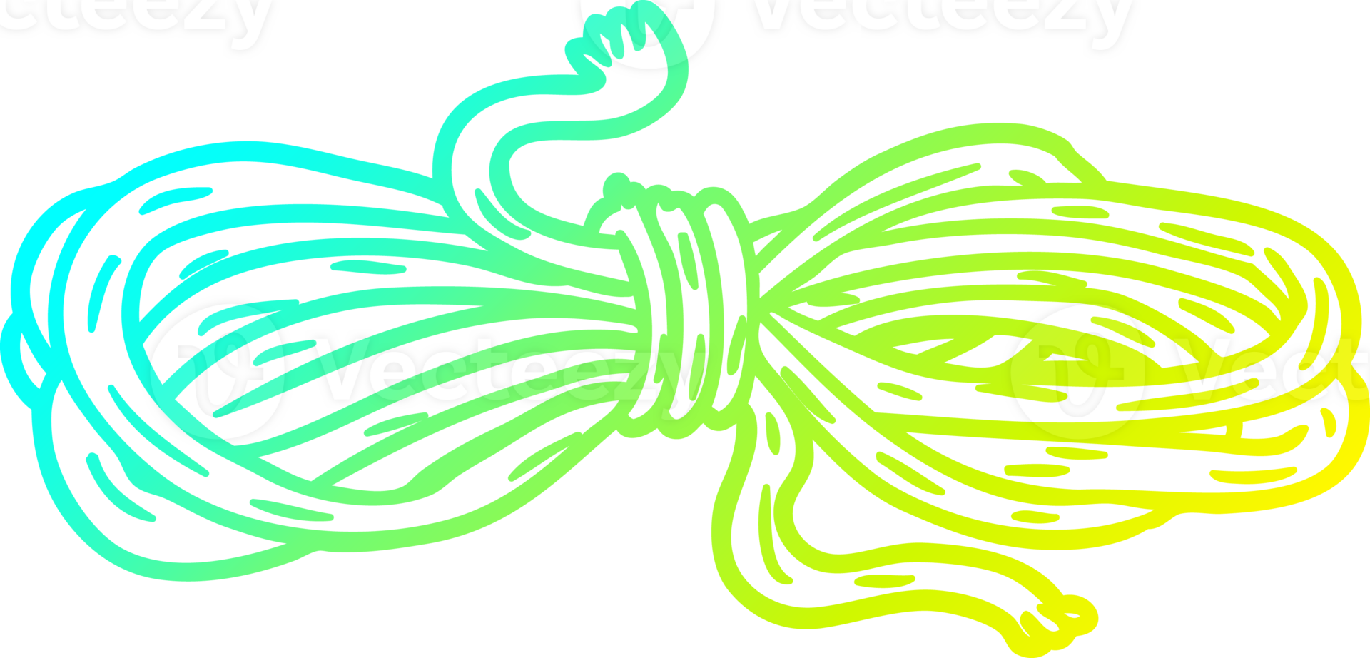 cold gradient line drawing of a Cartoon rope png