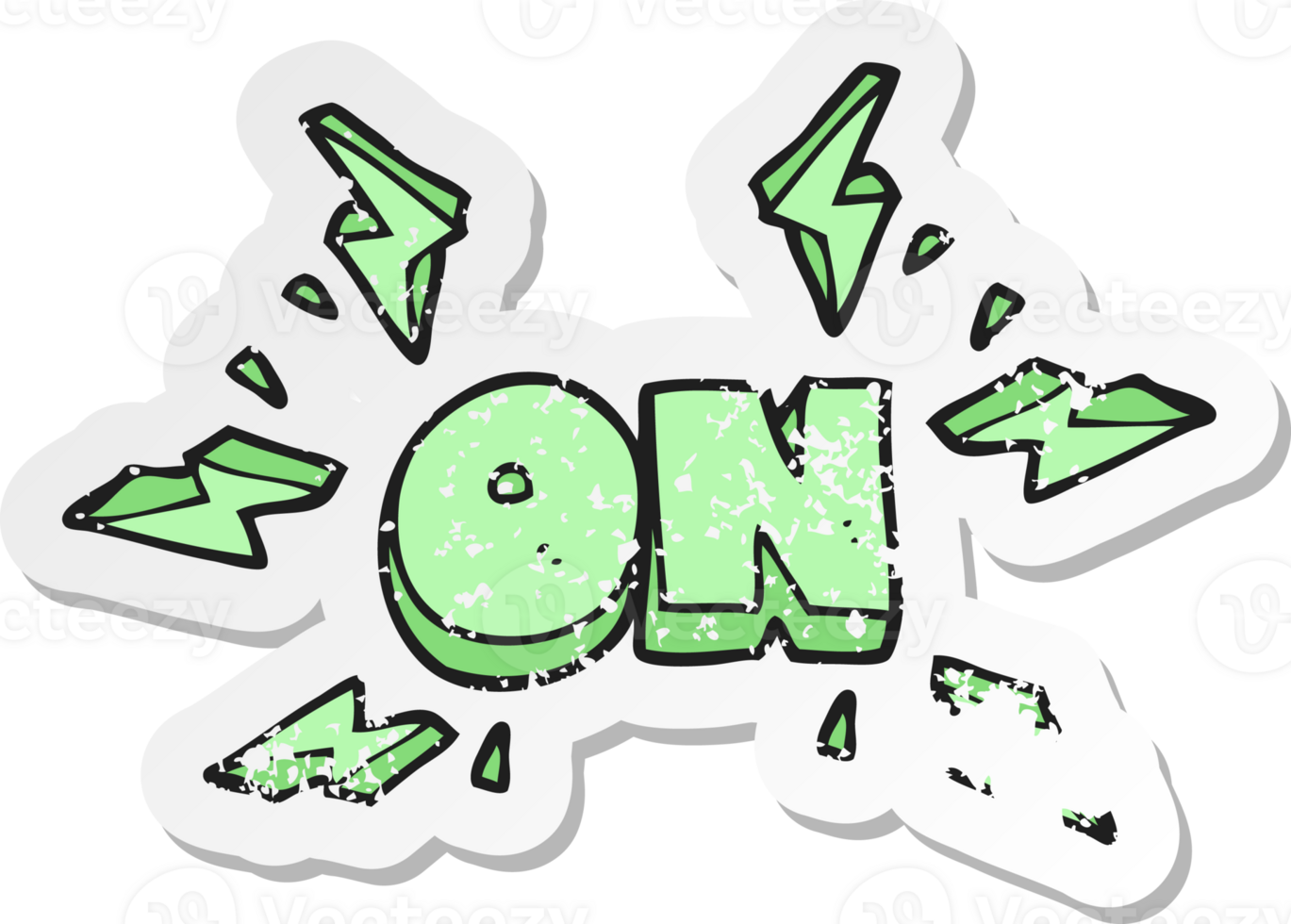 retro distressed sticker of a cartoon on symbol png