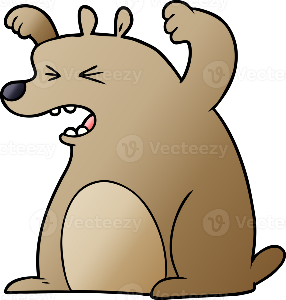 cartoon roaring bear png