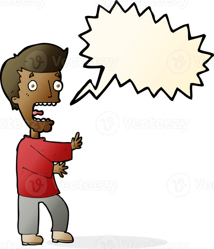 cartoon terrified man with speech bubble png