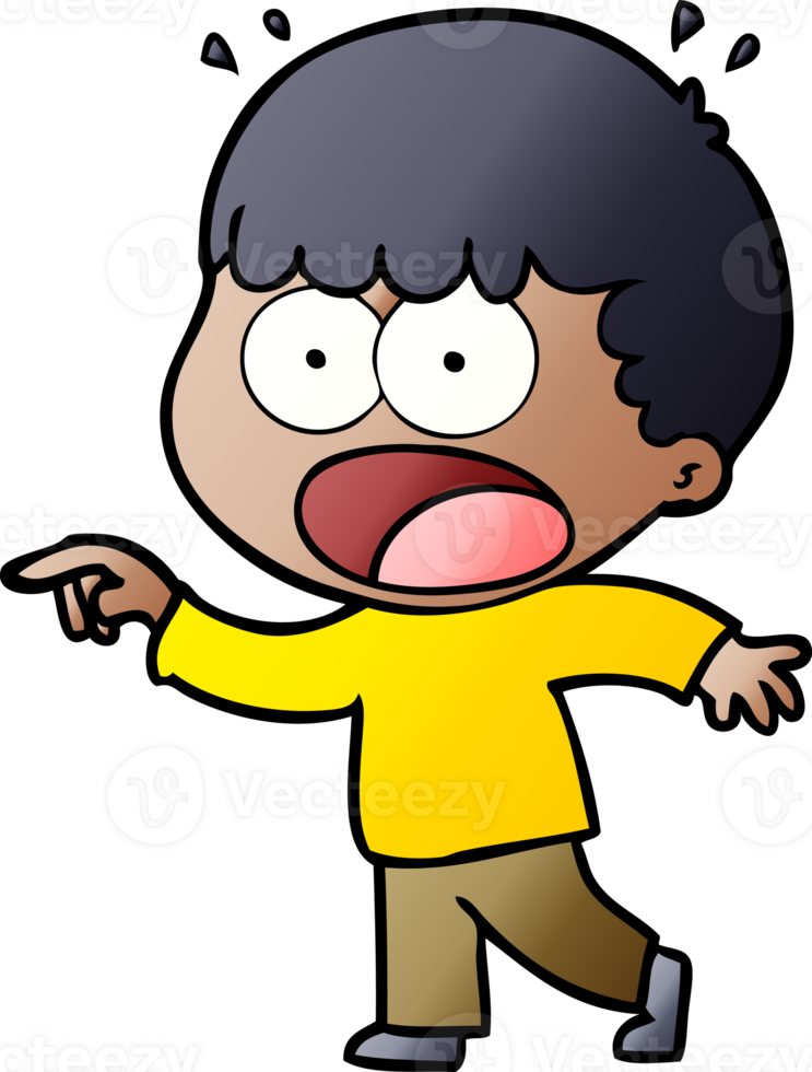 cartoon shocked man pointing png