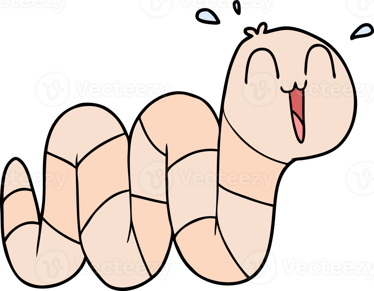 cartoon nervous worm png