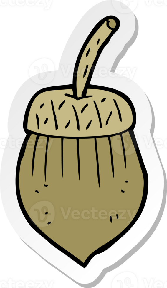 sticker of a cartoon acorn png