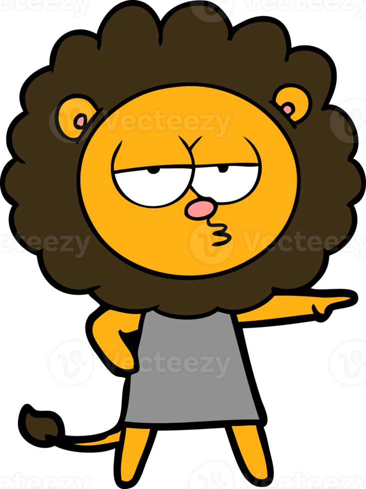 cartoon bored lion png