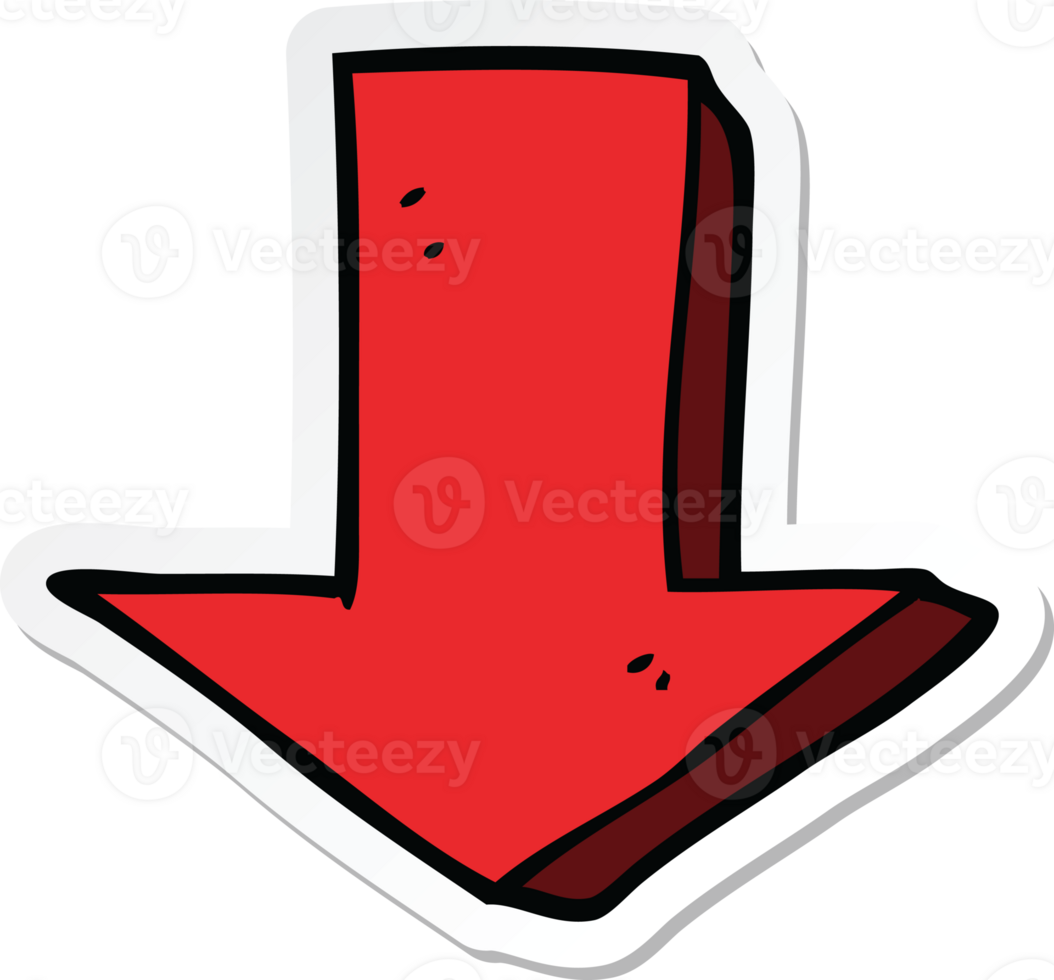 sticker of a cartoon pointing arrow png