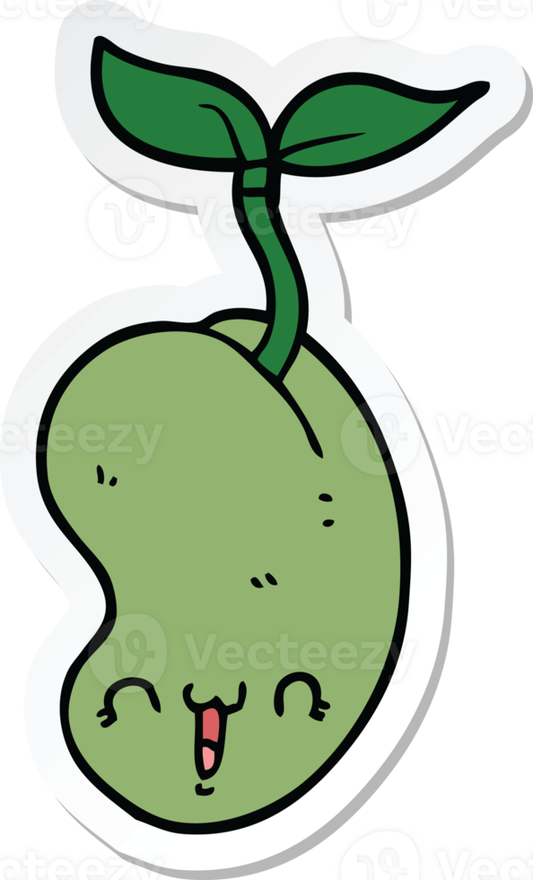sticker of a cute cartoon seed sprouting png