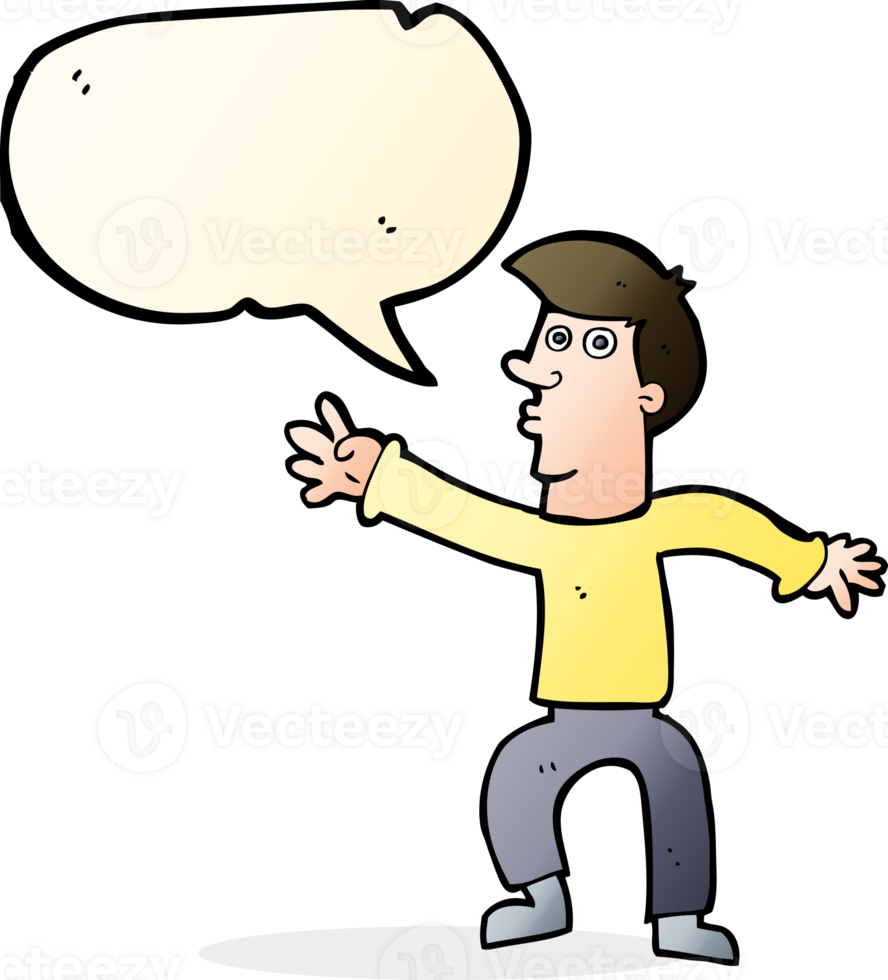 cartoon reaching man with speech bubble png
