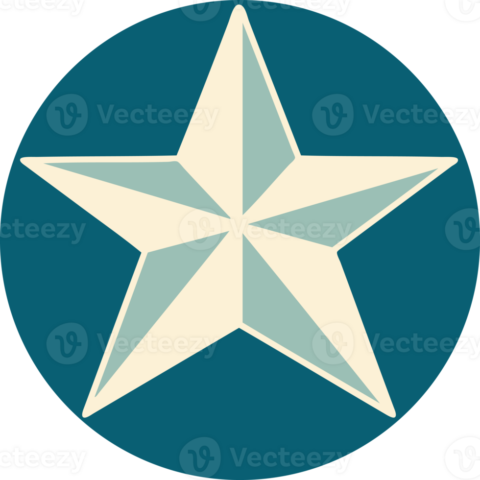 iconic tattoo style image of a star png