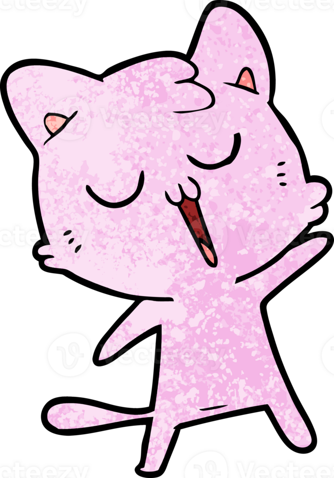 cartoon cat singing png