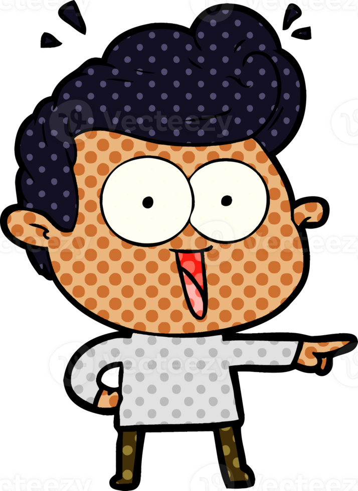 cartoon excited man png