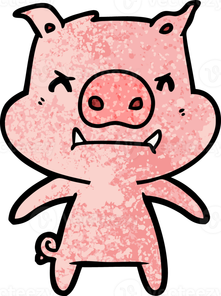 angry cartoon pig png