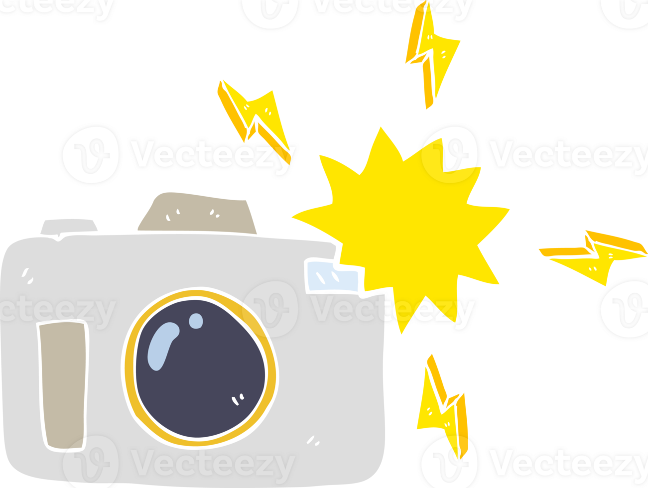 flat color illustration of flashing camera png