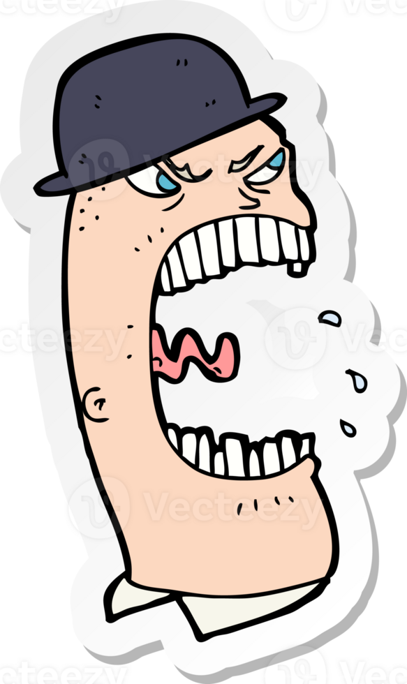 sticker of a carton angry man png