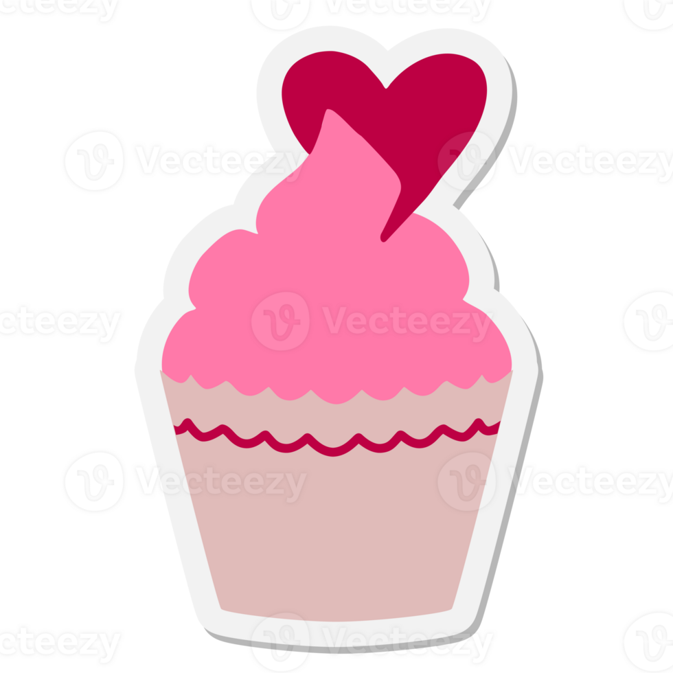 valentine cup cake sticker png