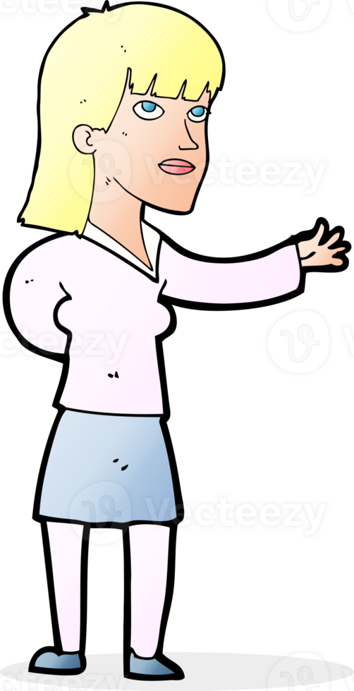 cartoon woman explaining png