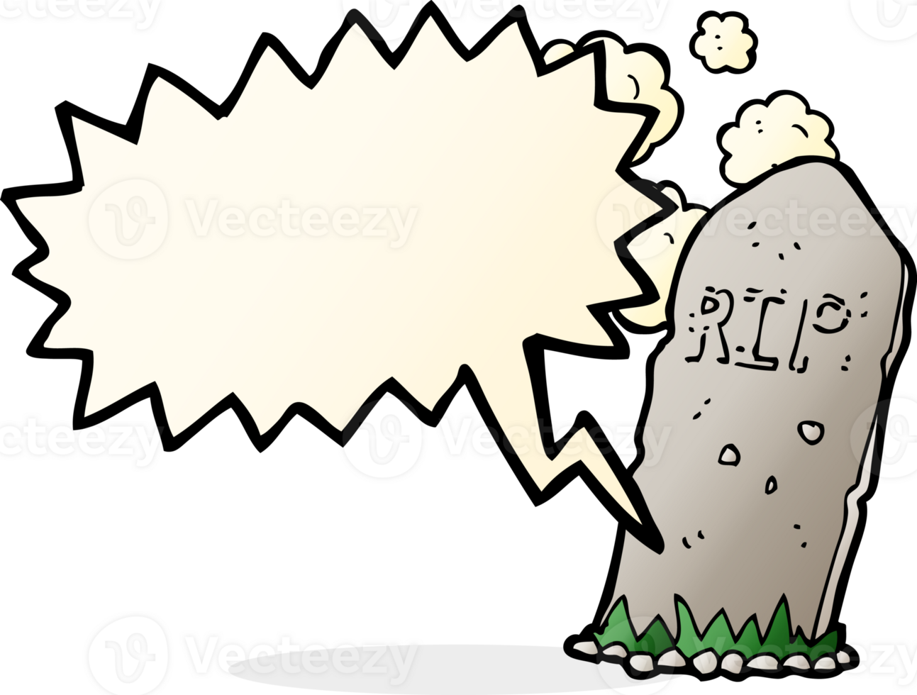 cartoon spooky grave with speech bubble png