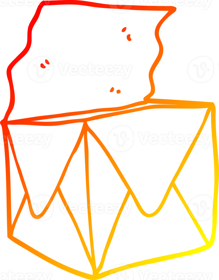 warm gradient line drawing of a cartoon package png