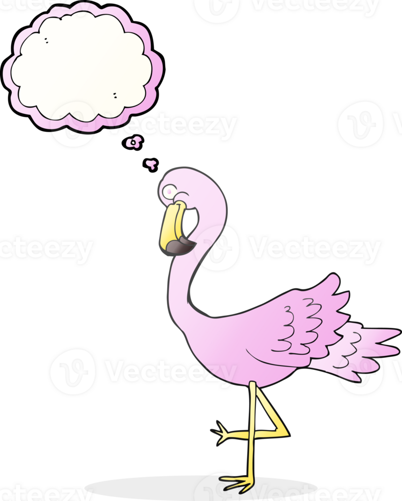 drawn thought bubble cartoon flamingo png