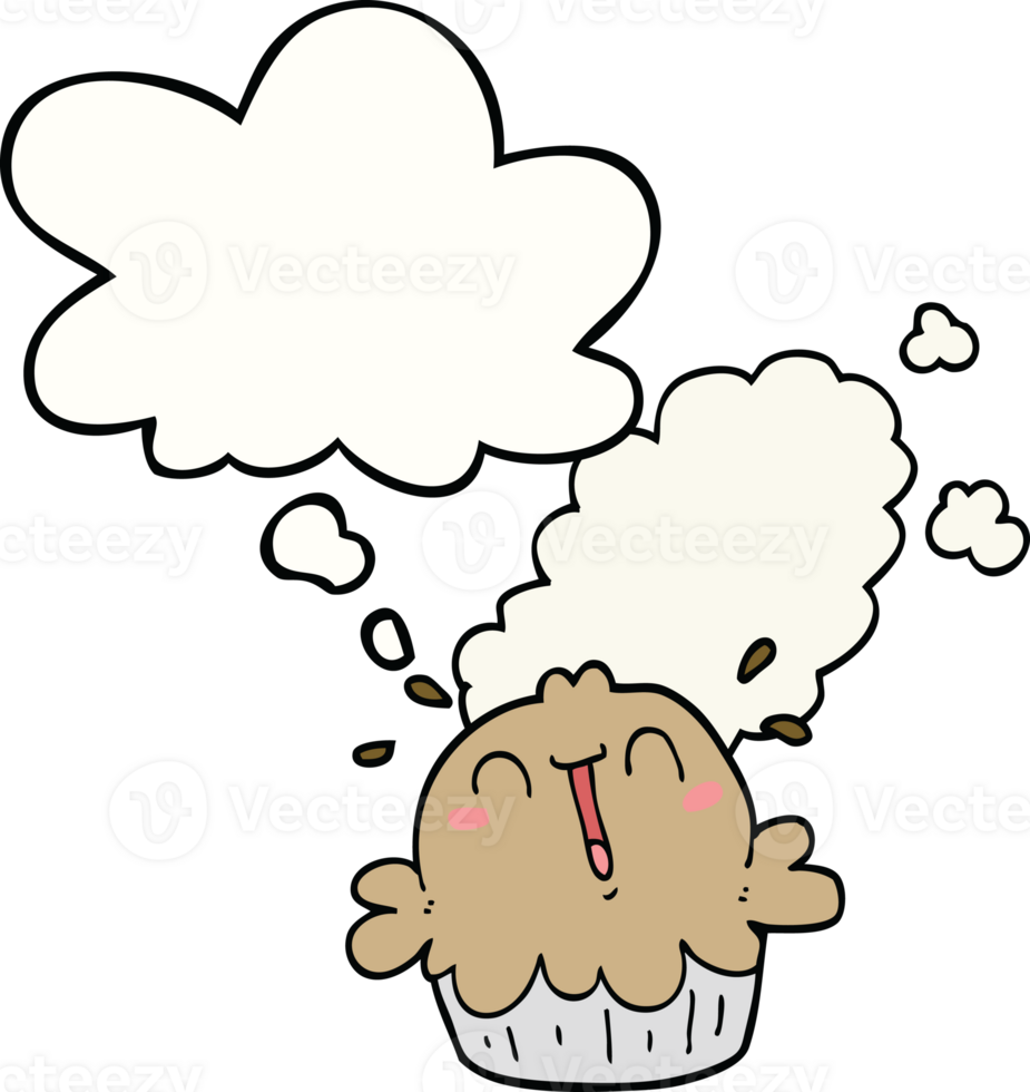 cute cartoon pie with thought bubble png