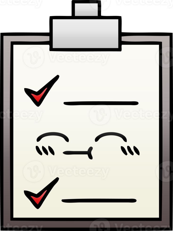gradient shaded cartoon of a check list png