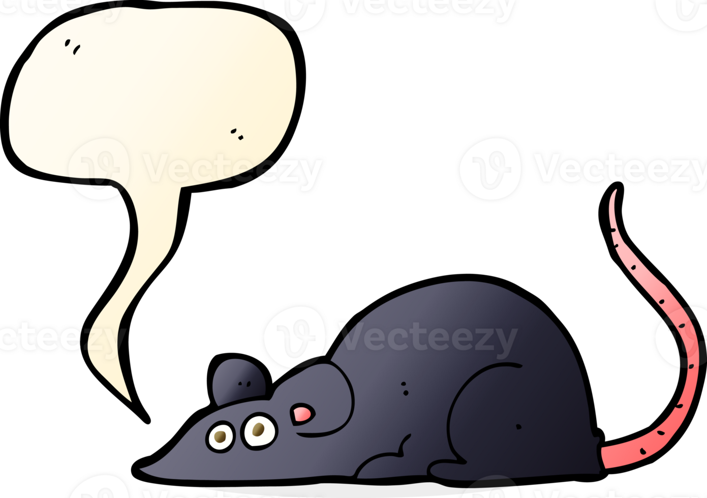 cartoon black rat with speech bubble png