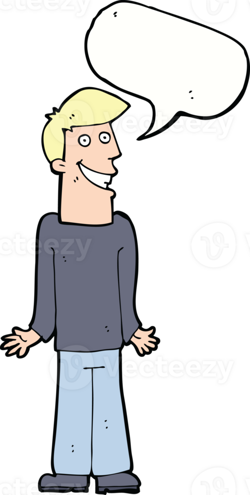 cartoon man shrugging shoulders with speech bubble png