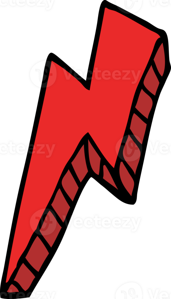cartoon doodle thunder bolt png