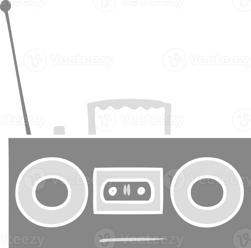 hand drawn cartoon doodle of a retro cassette player png