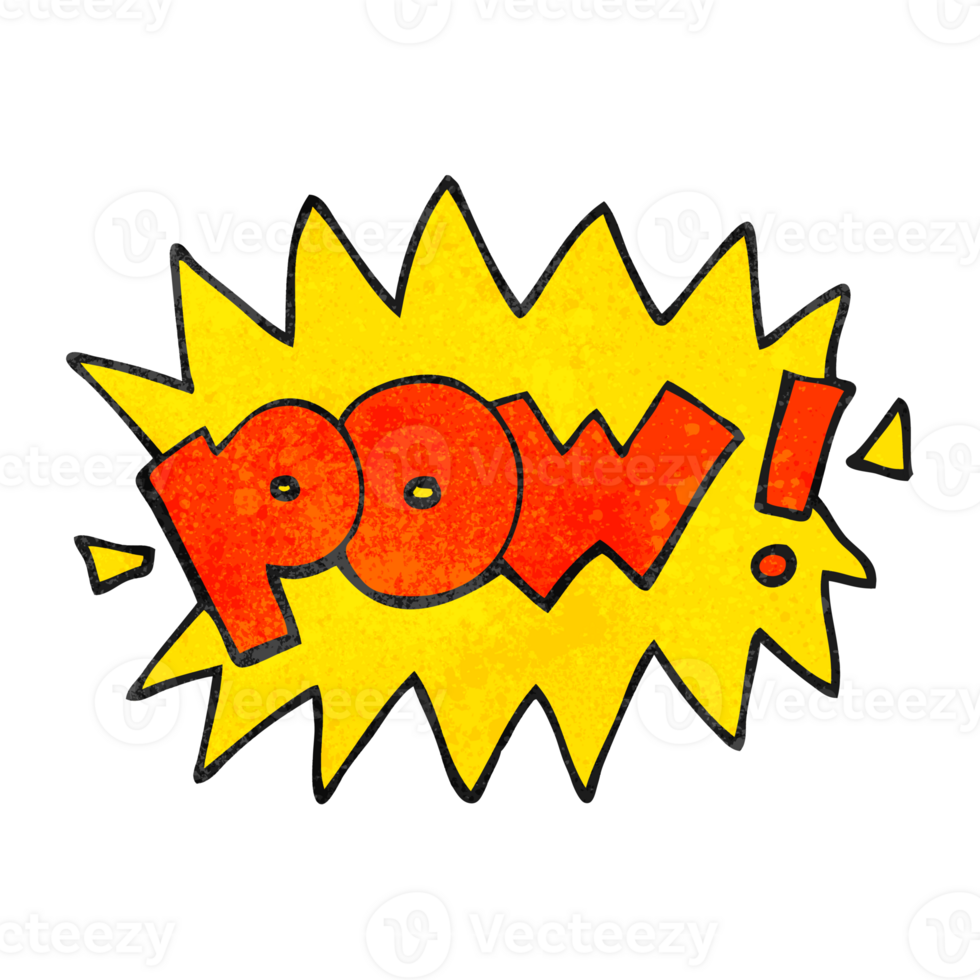 textured cartoon pow symbol png
