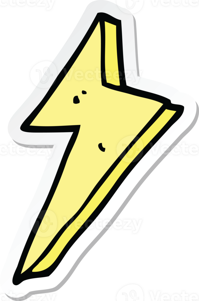 sticker of a cartoon lightning png