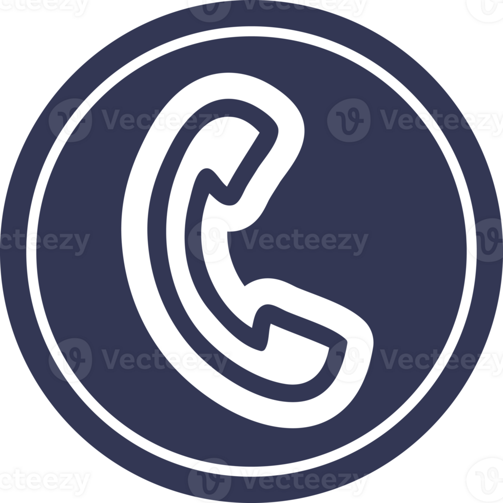 telephone handset circular icon symbol png