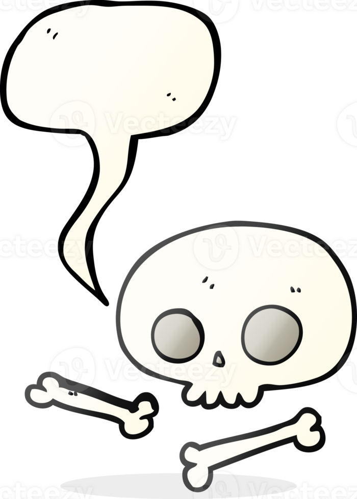 drawn speech bubble cartoon skull and bones png